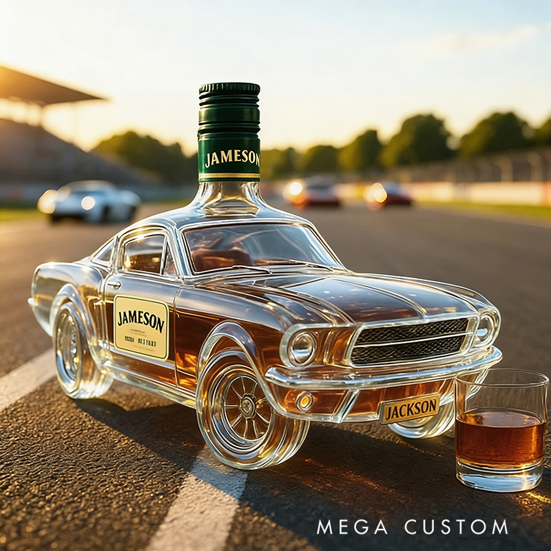 Personalized Car Shaped Whiskey Bottle Custom Name Gifts