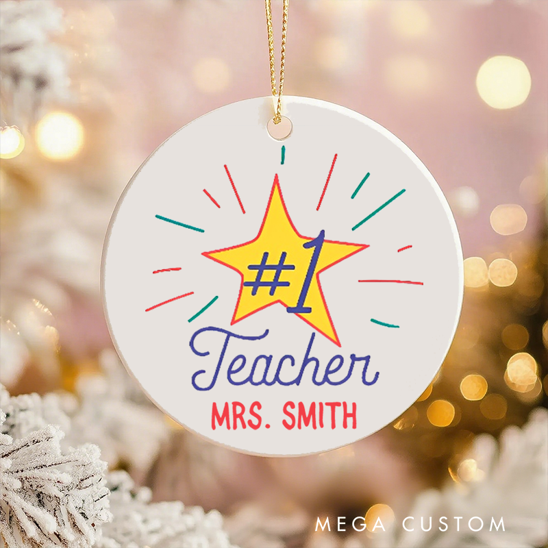 Personalized Teacher Christmas Ornament Best Teacher Star Teacher Appreciation Ornament Gift