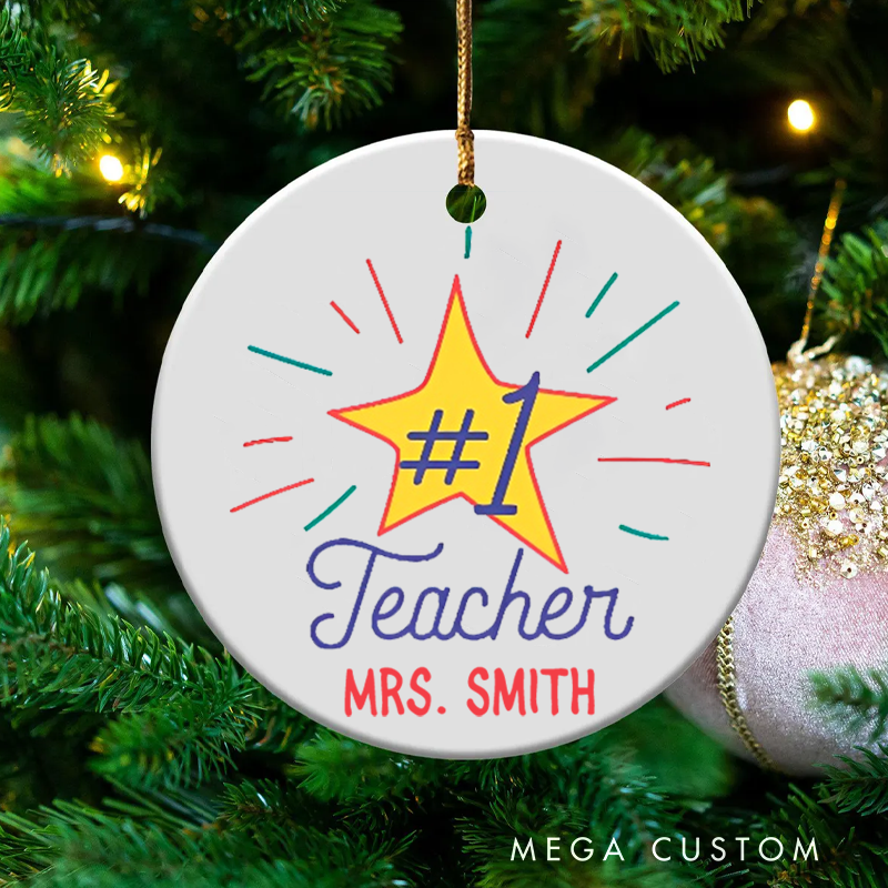 Personalized Teacher Christmas Ornament Best Teacher Star Teacher Appreciation Ornament Gift