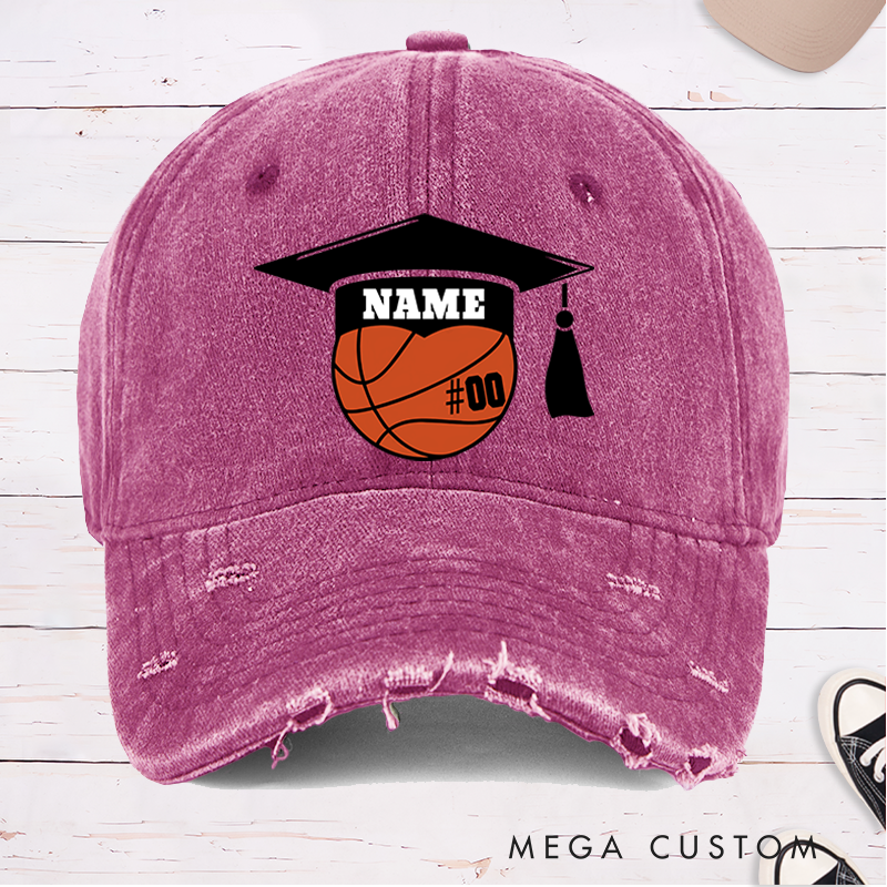 Personalized Graduation Basketball Cap with Custom Name and Number Design