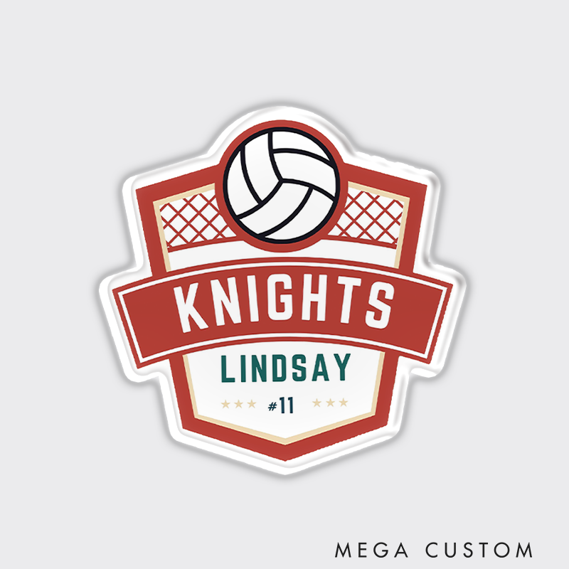 Personalized Volleyball Fridge Magnets with Custom Team Name, Player Name and Number for Athlete