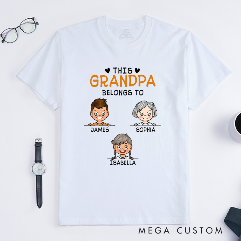 Personalized This Grandpa Belongs To Classic T-shirt