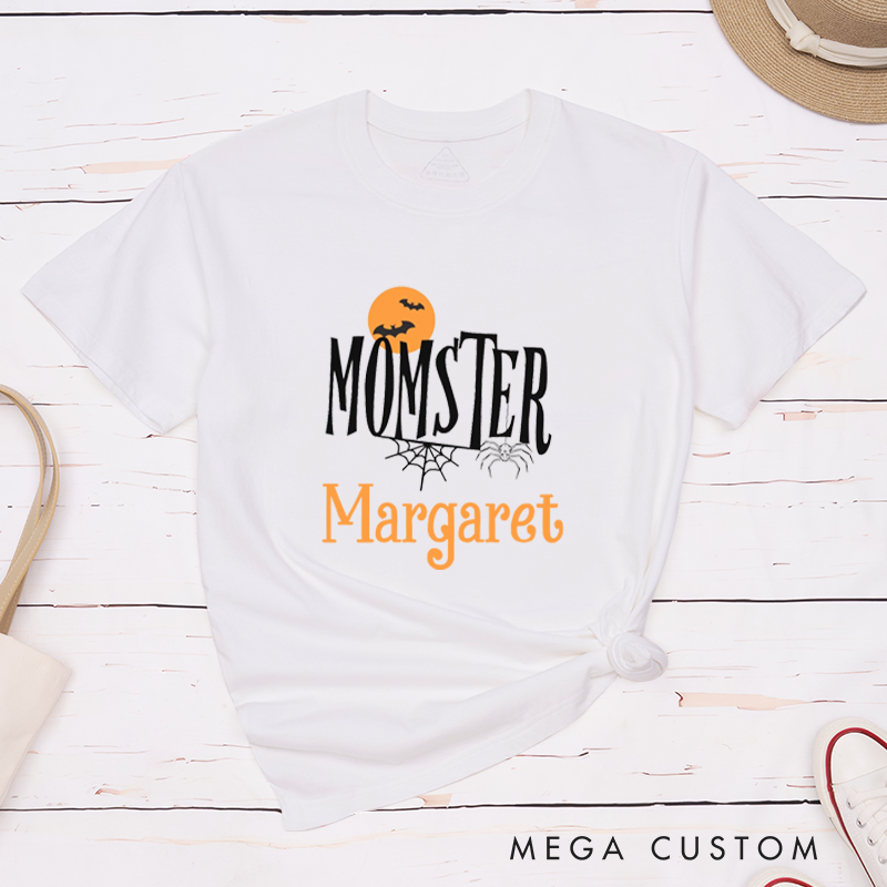 Personalized Couple Halloween Matching Classic T-Shirt Halloween Dadcula and Momster T-Shirt For Him and Her