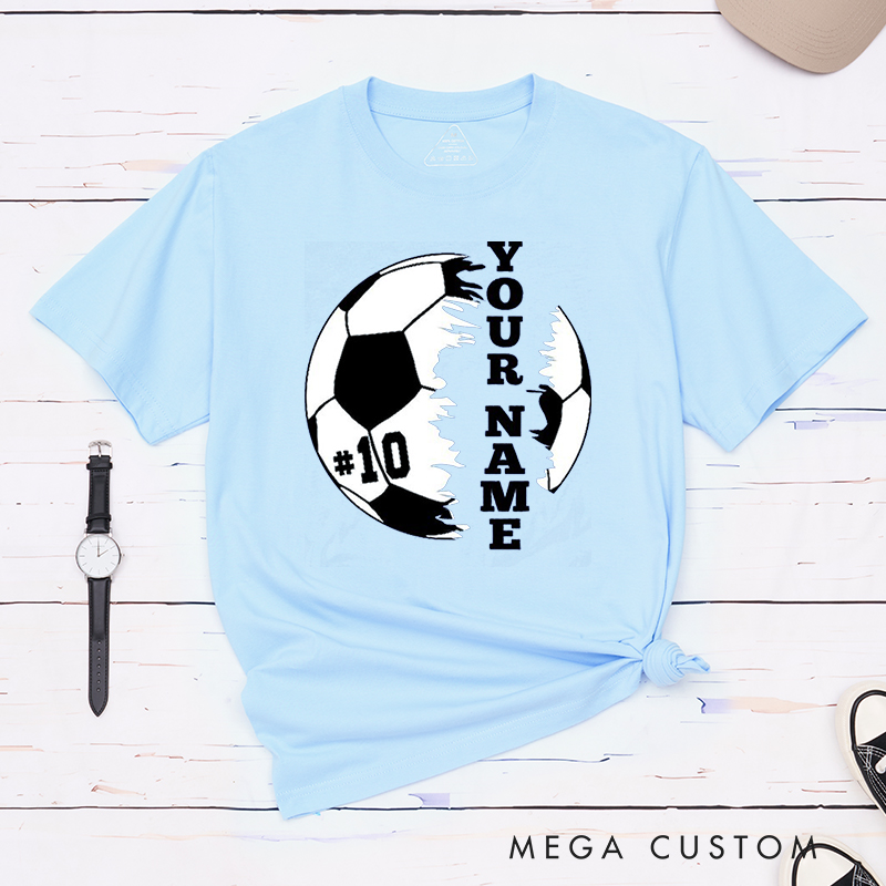 Personalized Dynamic Soccer T-Shirt with Custom Name and Number