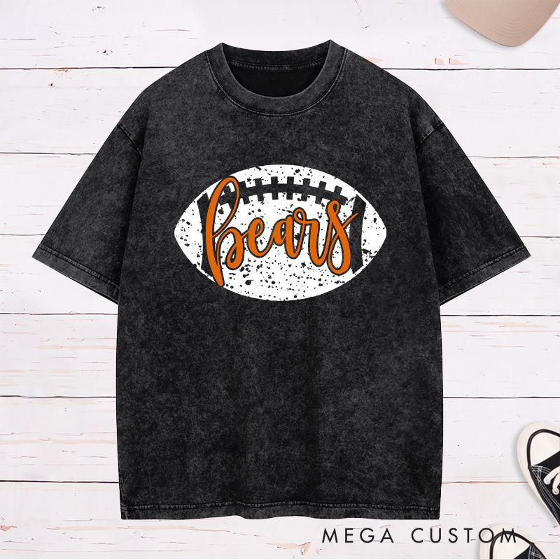 Personalized Football and Rugby Washed T-Shirt with Custom Team Name Jerseys