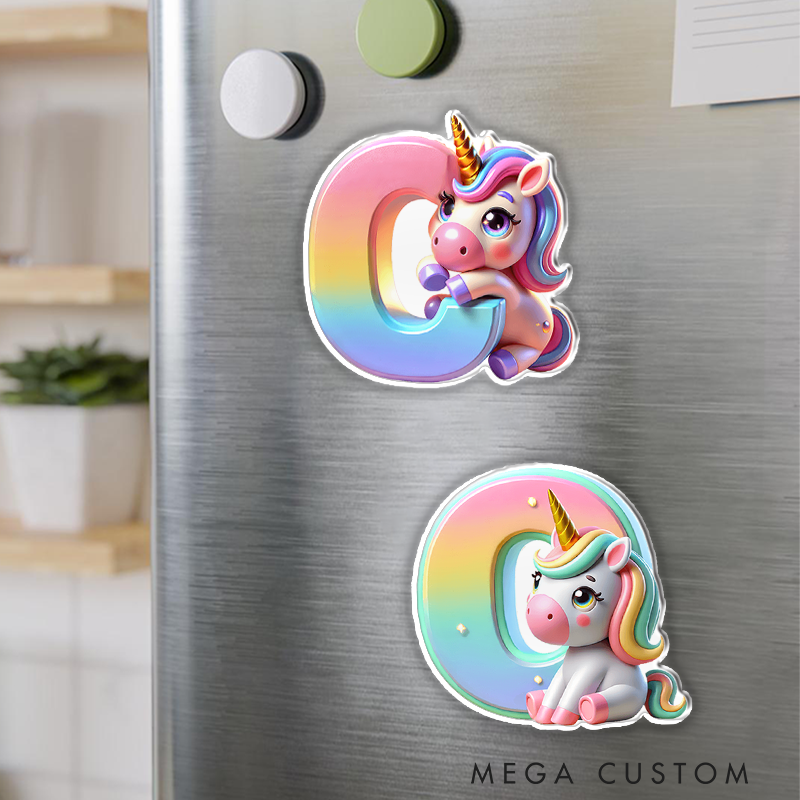 Personalized Cute Unicorn Fridge Magnet Custom Kids Gift Christmas Gift