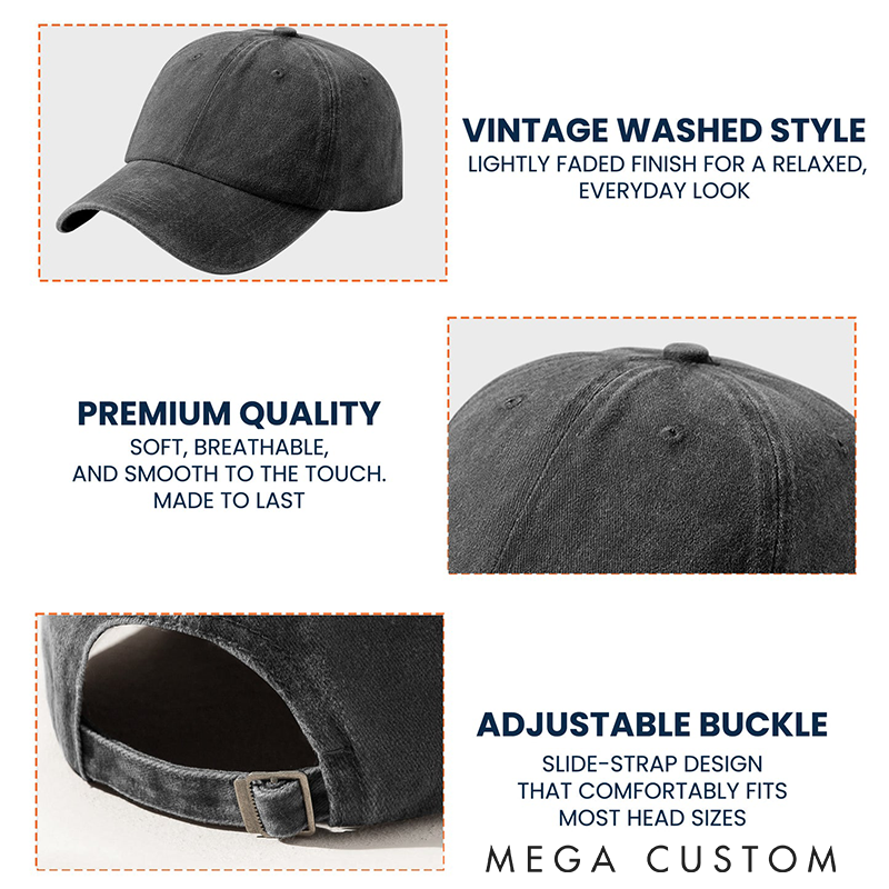 Personalized Fishing Hat Fishing Baseball Cap Embroidered Hat Vintage Washed Style Perfect Gift for Grandpa Dad or Fishing Lover