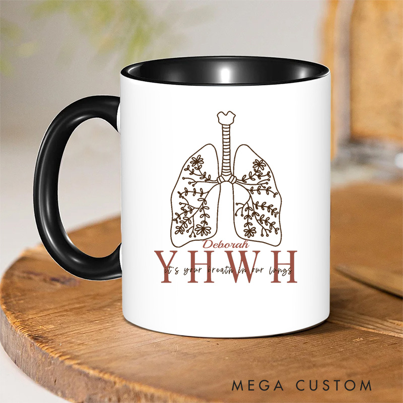 Personalized Job 33:4 Bible Verse Inner Color Ceramic Mug with Name Birthday Christmas Gift for Christians 