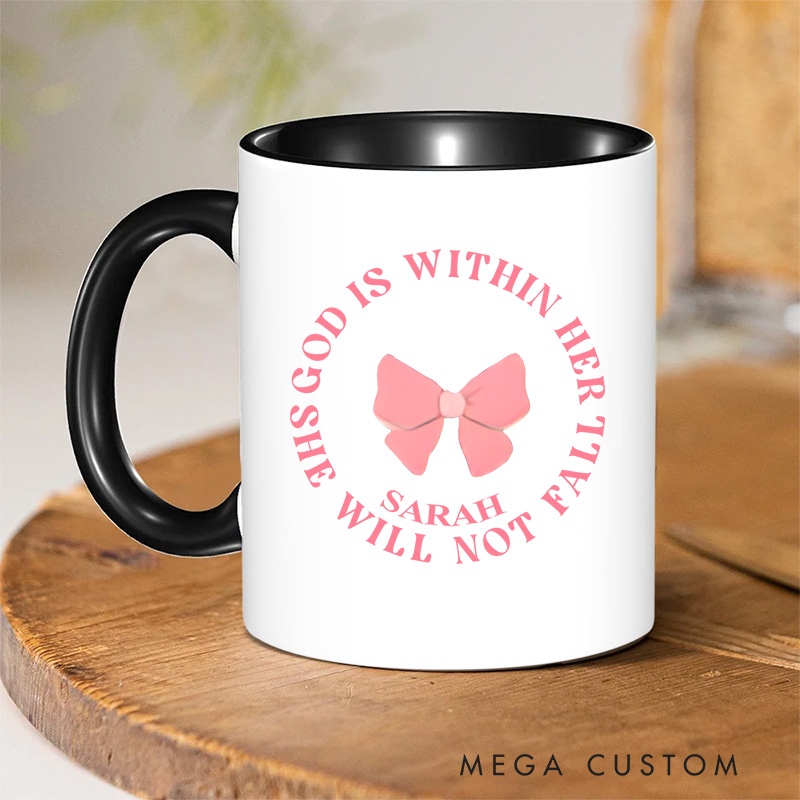 Personalized God Says I Am Bible Verse Inner Color Ceramic Mug with Name Birthday Religious Inspirational Gift for Christian