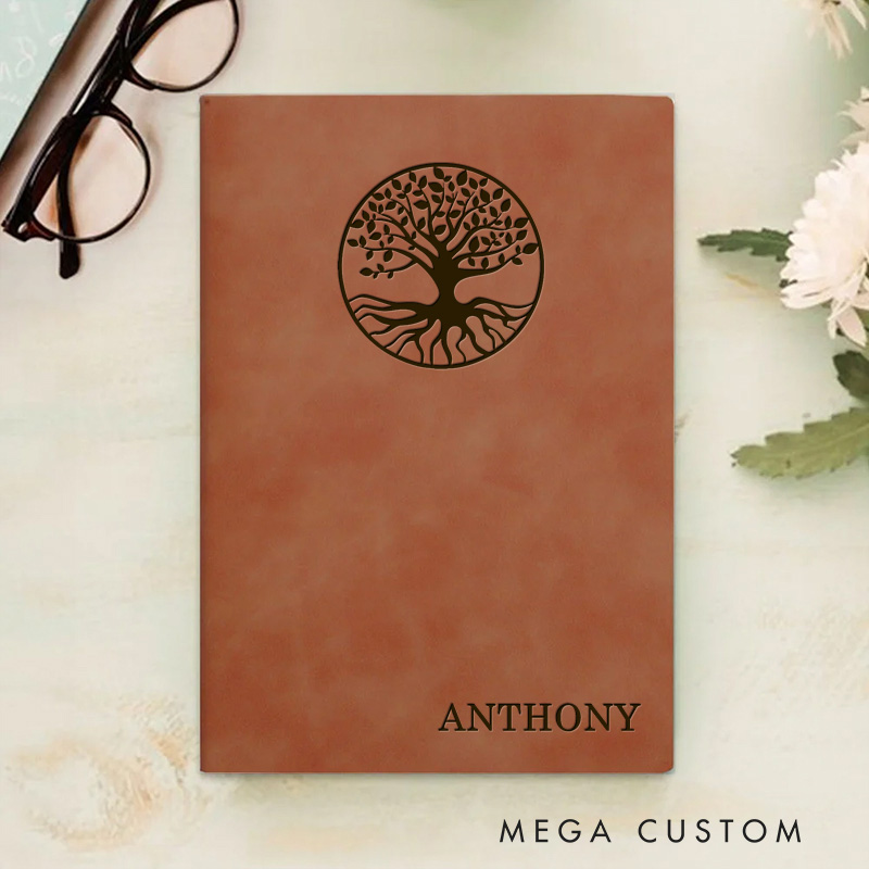 Personalized Life Tree Prayer Journal Leather A5 Notebook with Name Leather Priest Religious Journal Priest Gift for Catholic Christian Gift Men Women