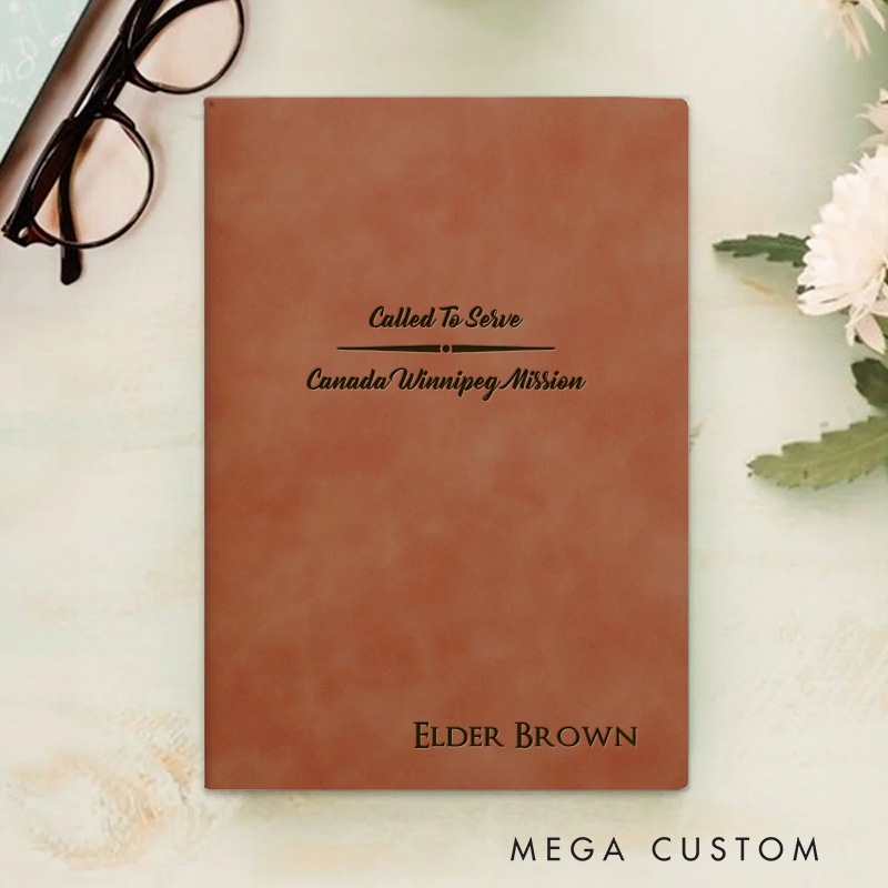 Personalized Called to Serve Prayer Journal Leather A5 Notebook with Name Missionary Travel Journal for Men Women Christian Baptism Missionary Gift