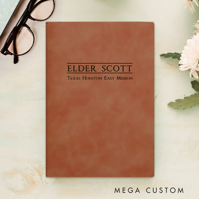Personalized Name and Mission Location Prayer Journal Leather A5 Notebook Missionary Travel Journal for Men Women Christian Baptism Missionary Gift