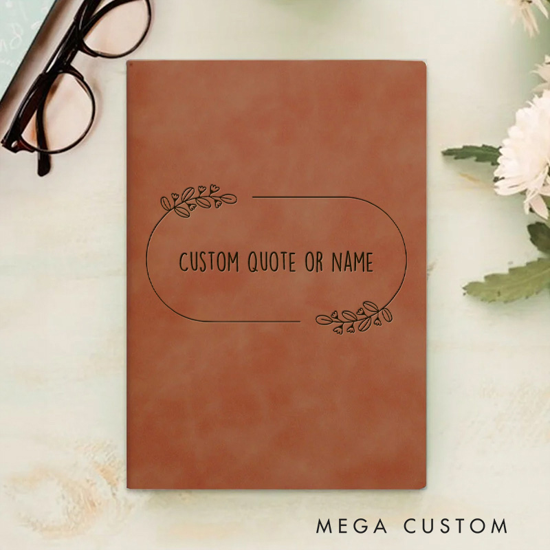 Personalized Floral Frame Bible Verse Journal Leather A5 Notebook with Name Religious Christian Quote Gift Back to School Gift Church Gift for Her