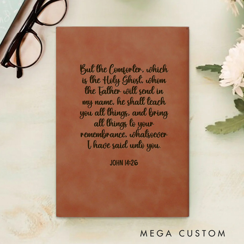 Personalized God is the Strength of My Heart Prayer Journal Leather A5 Encouraging Faith Notebook Custom Bible Quote Journal Religious Christian Gift