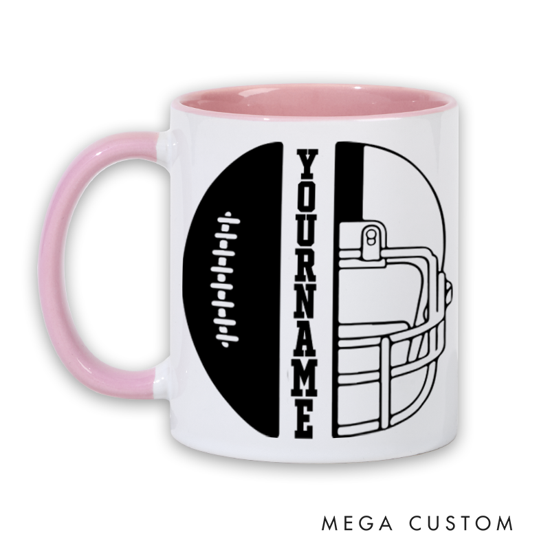 Personalized Football Mug with Custom Name and Helmet Design