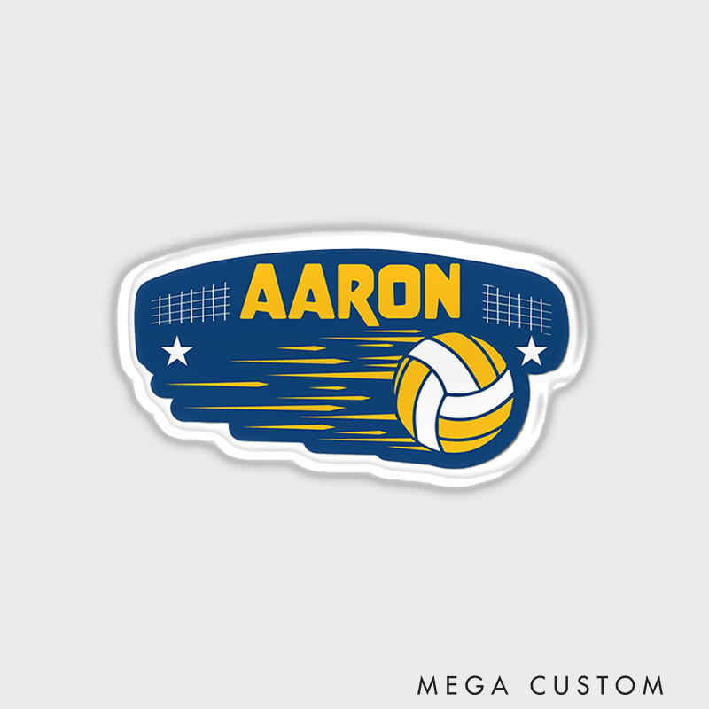 Personalized Volleyball Design Fridge Magnets with Custom Player Name for Unique Gift