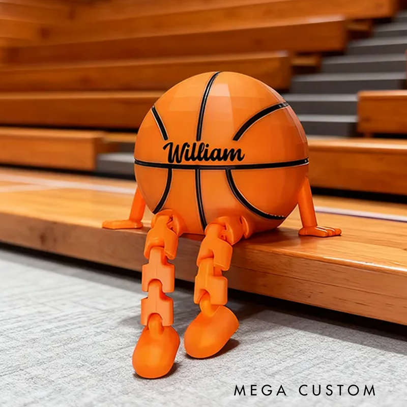 Personalized Basketball Decor with Dangling Legs and Custom Name