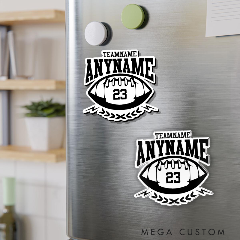 Personalized American Football and Rugby Magnets with Custom Team Name,Player Name and Number