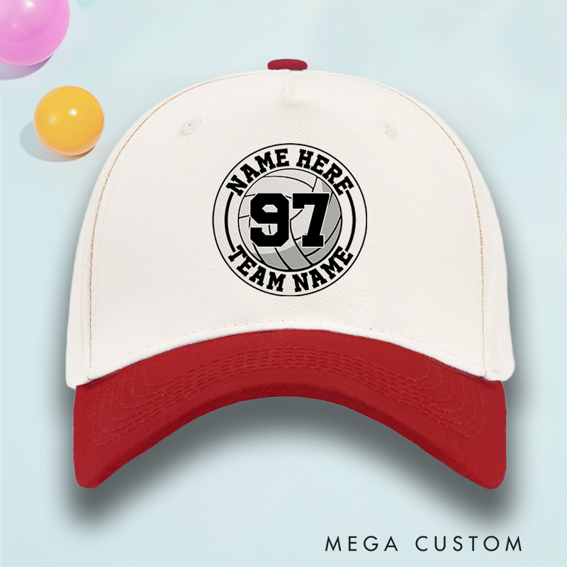 PersonalizedVolleyball 3D Cotton Two Tone Cap with Custom Team Name, Player Name and Number for Game Day
