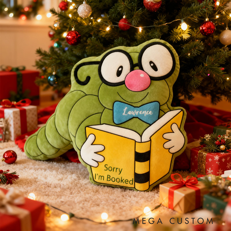 Personalized Funny Pillow Christmas Graphic 3D Print Bookworm I‘m Booked Custom Name Gift for Reading Lovers
