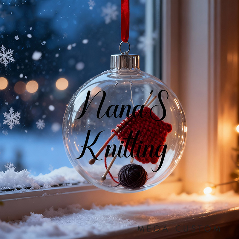 Personalized Christmas Ornament Knitting Sweater Gift for Knitting Enthusiasts