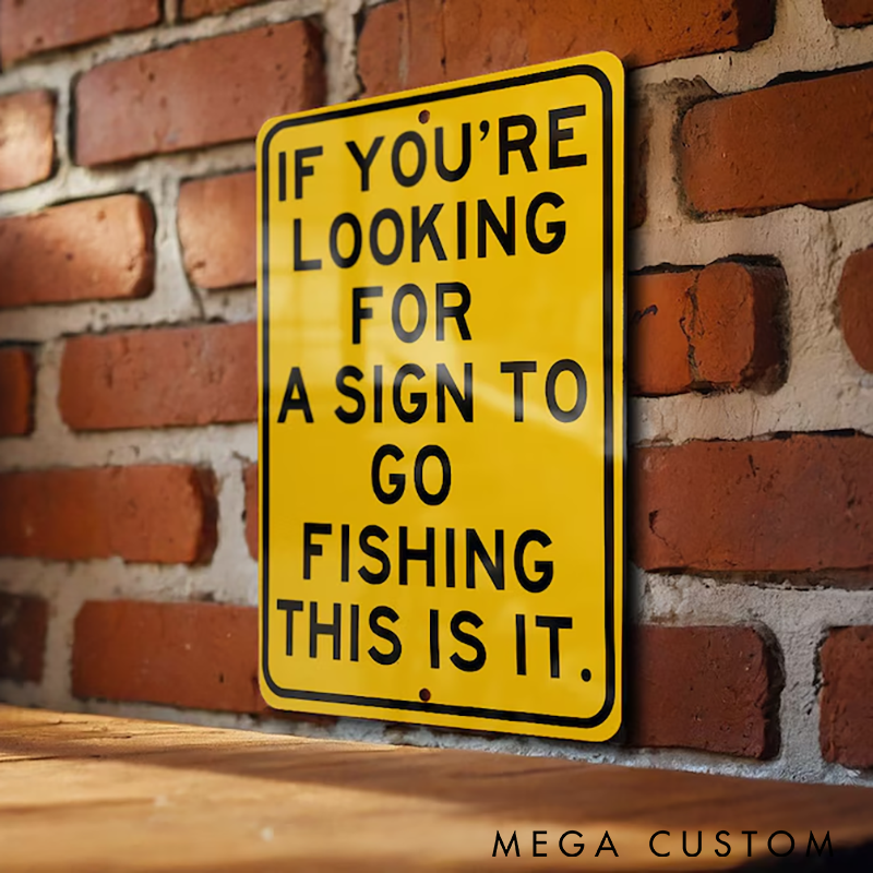 Personalized Fishing Sign Go Fishing Metal Sign Perfect Decor Fishing Enthusiast Gift Wall Art Outdoor Theme Cabin Accessory