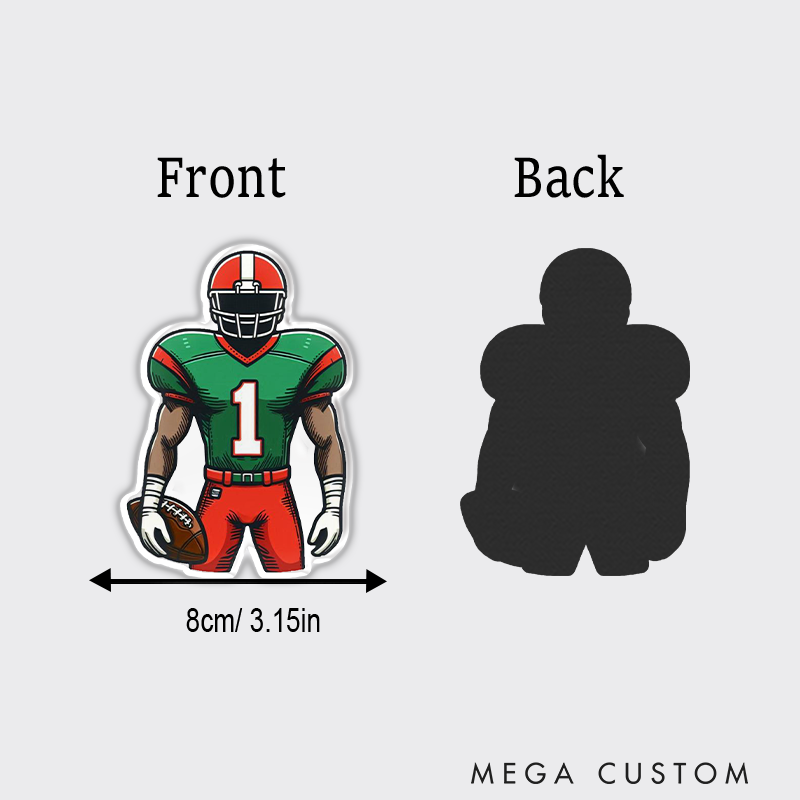 Personalized American Football Player Fridge Magnets with Custom Jersey Number for a Vibrant Sports Look
