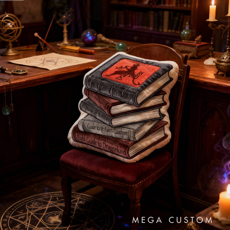 Personalized Funny Pillow Christmas Graphic 3D Print the Dragon Rider's Codex Custom Name Gift for Reading Lovers