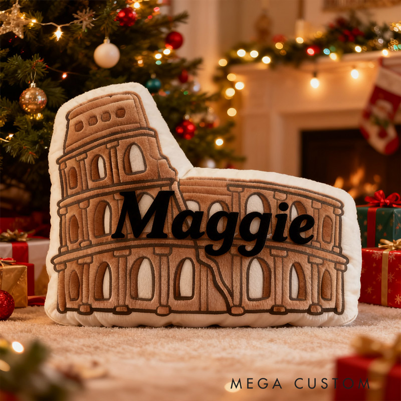 Personalized Funny Pillow Christmas Graphic 3D Print Colosseum Travel Destination Souvenirs Gift for Travel Lovers