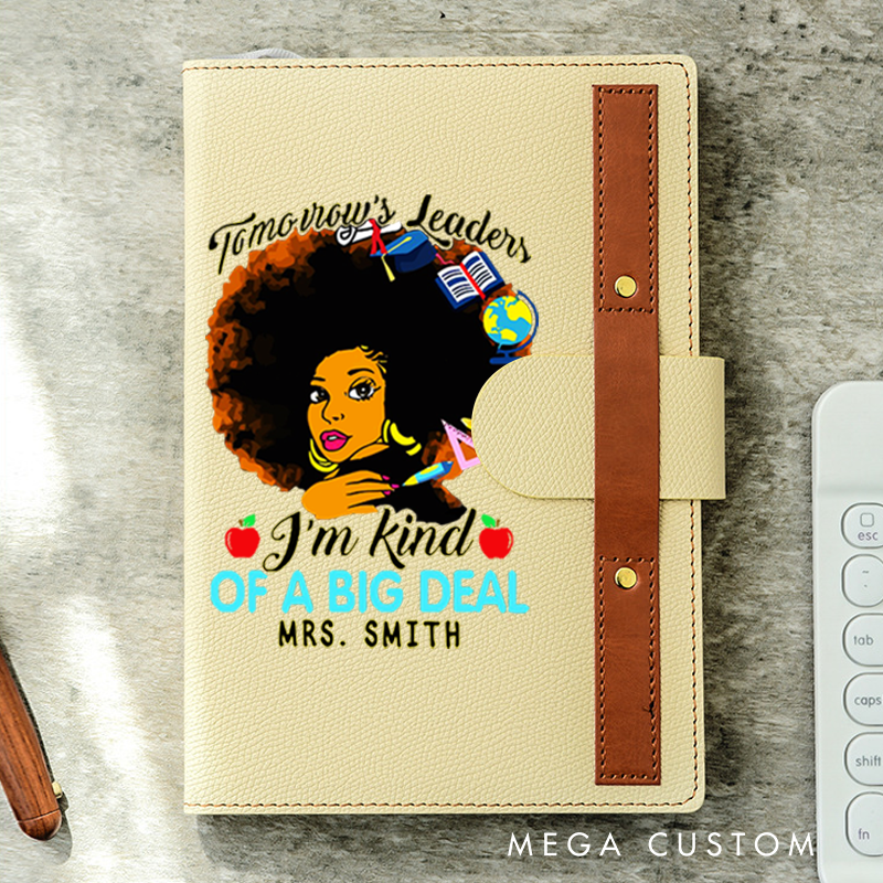 Personalized A5 Lined Notebook with Pen Loop for Teachers Tomorrow's Leader Design Notebook Appreciation Gift for Teachers