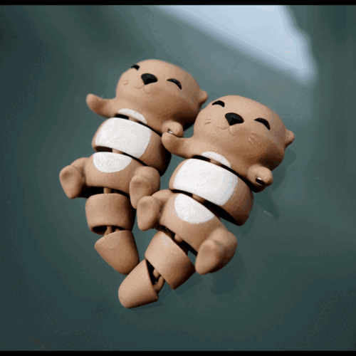 Personalized Adorable Otter Magnetic Hand-Holding Keychain 3D Printed Keyrings for Sisters Friend