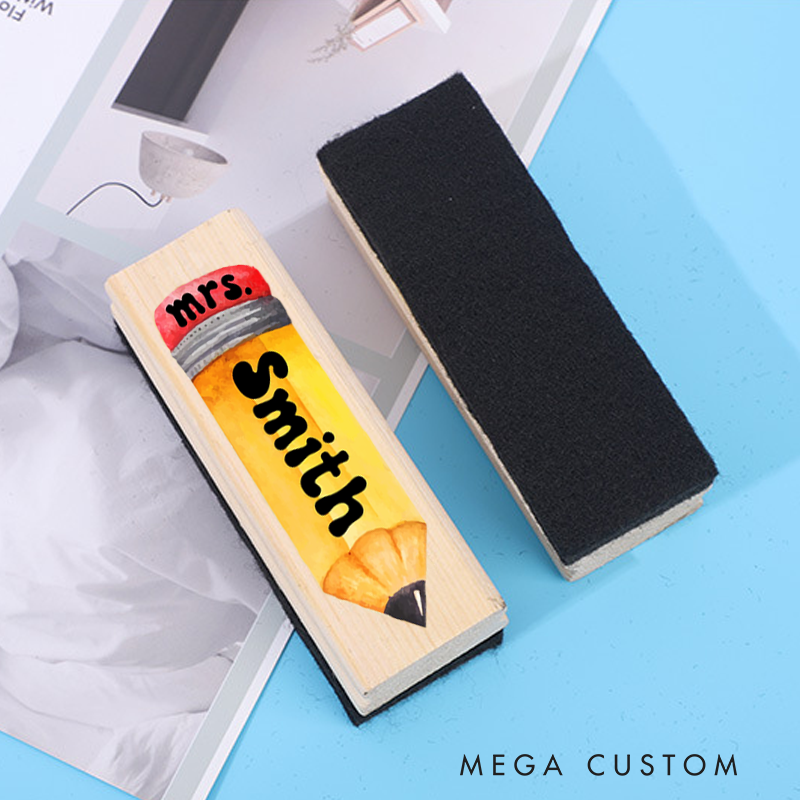 Personalized Magnetic Wooden Whiteboard Erase Cute Pencil Design Appreciation Gift for Teachers