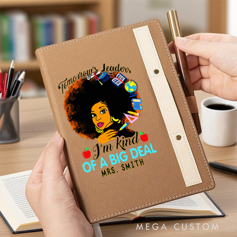 Personalized A5 Lined Notebook with Pen Loop for Teachers Tomorrow's Leader Design Notebook Appreciation Gift for Teachers