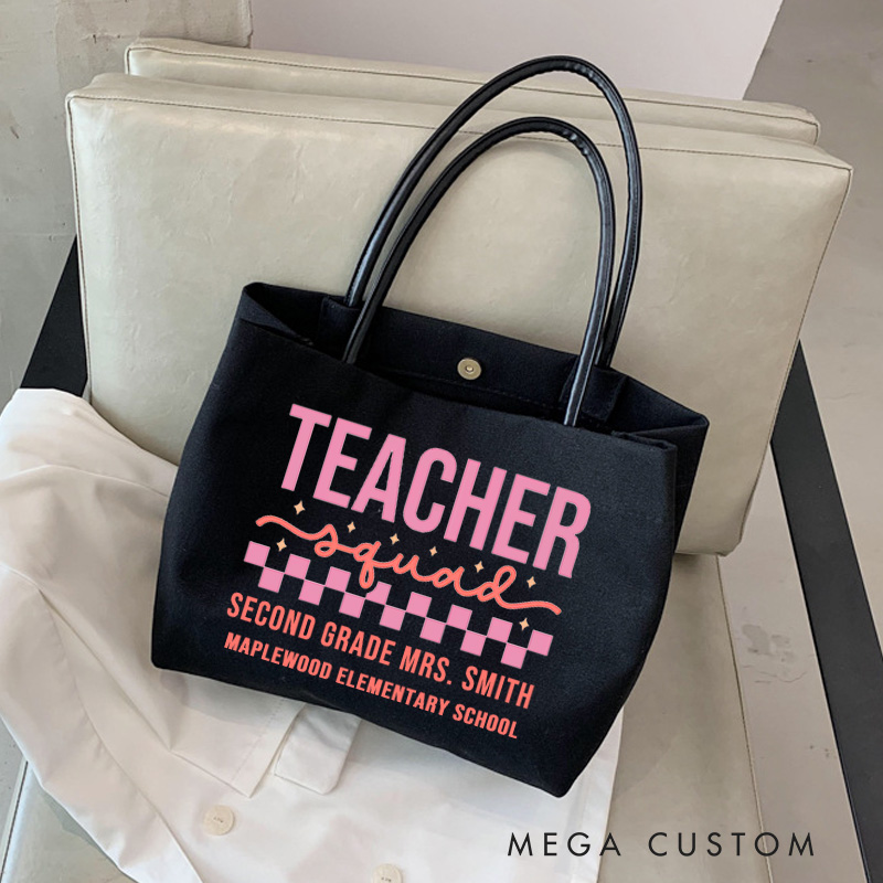 Personalized Teacher Canvas Tote Bag Appreciation Gift for Teacher Team