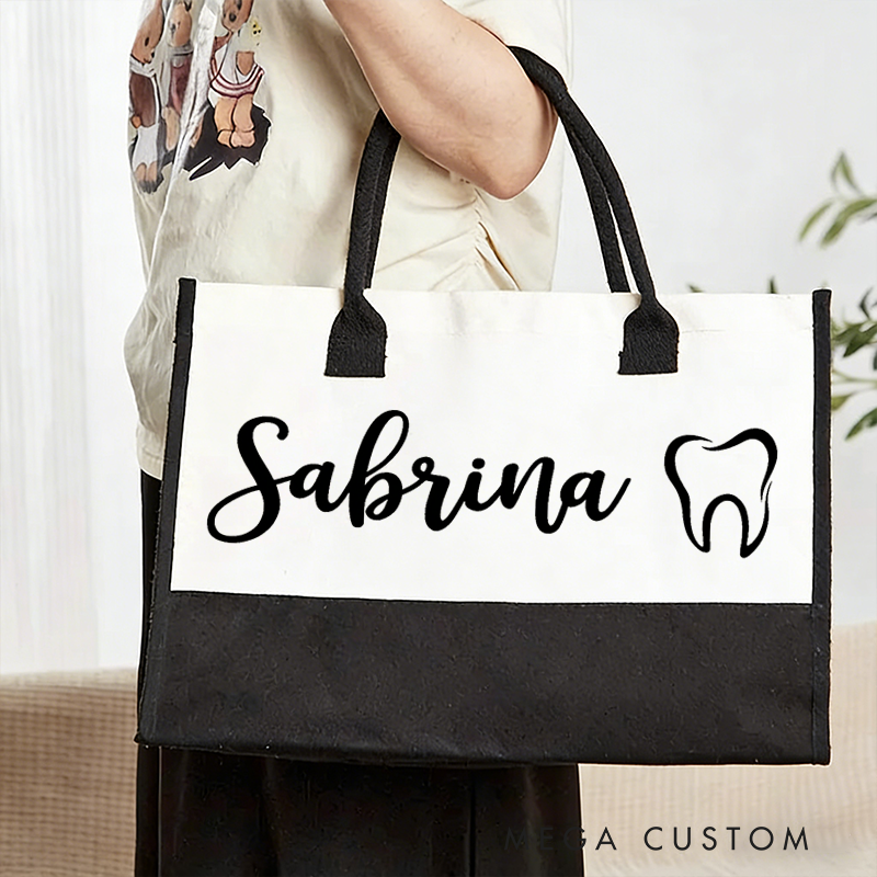 Personalized Nurse Tote Bag Custom Name Tooth Bag Thoughtful Gift for Nurses