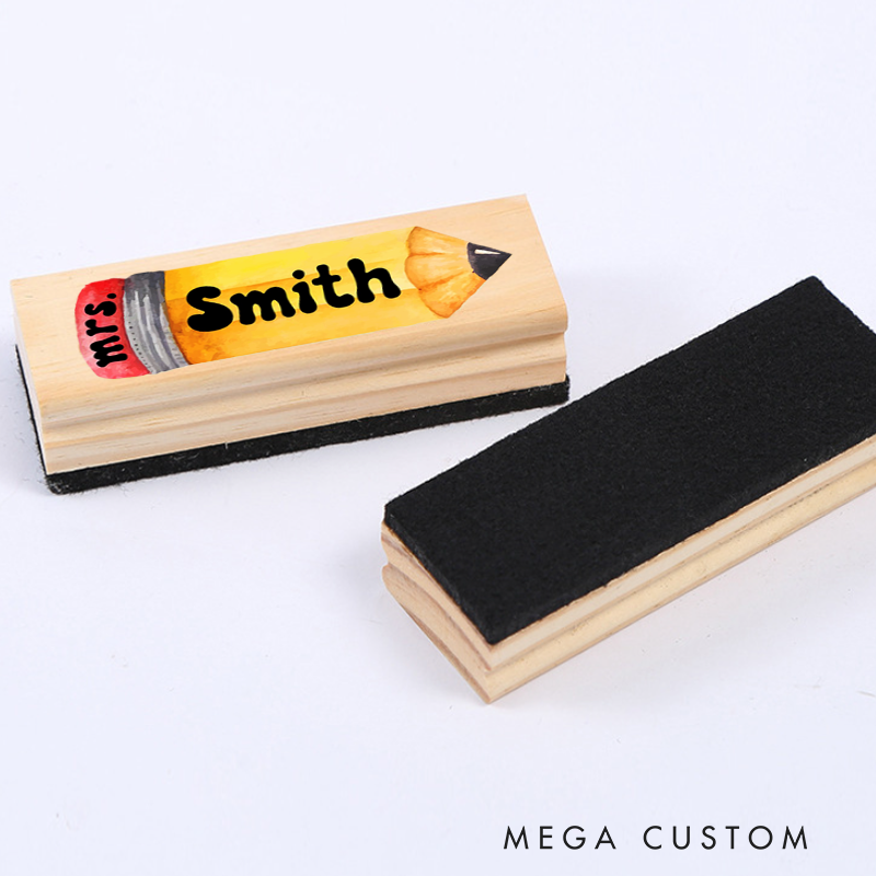 Personalized Magnetic Wooden Whiteboard Erase Cute Pencil Design Appreciation Gift for Teachers
