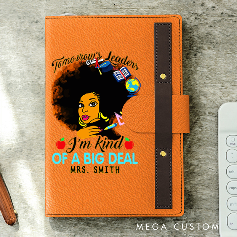 Personalized A5 Lined Notebook with Pen Loop for Teachers Tomorrow's Leader Design Notebook Appreciation Gift for Teachers