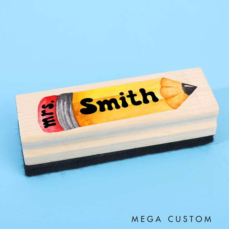 Personalized Magnetic Wooden Whiteboard Erase Cute Pencil Design Appreciation Gift for Teachers