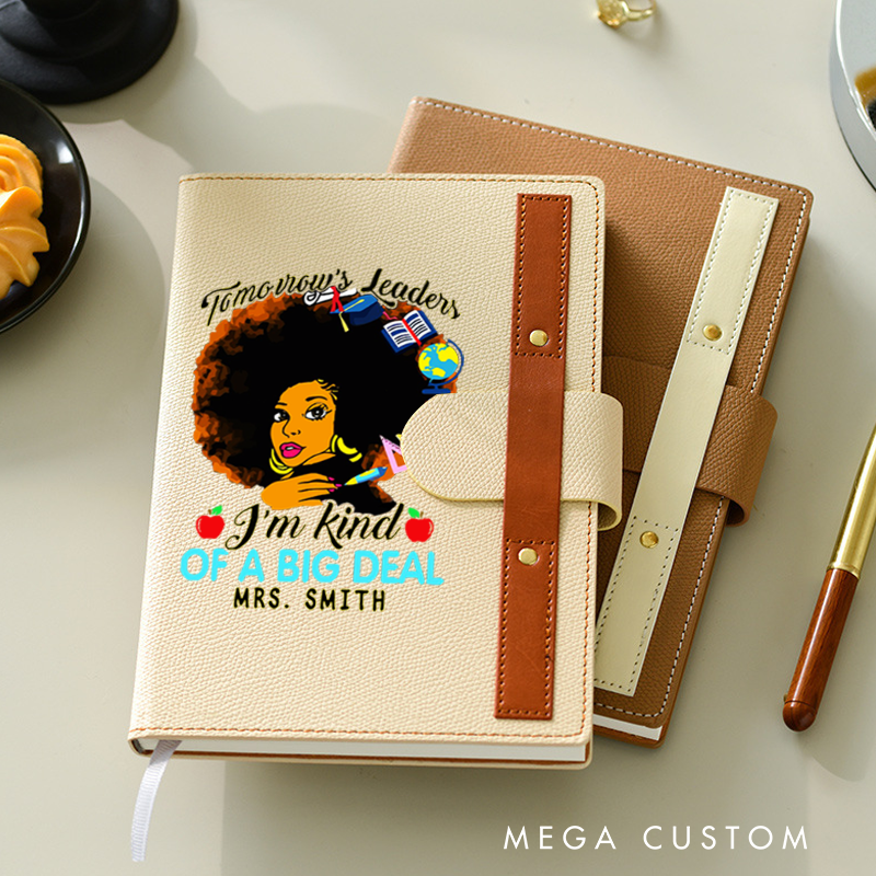 Personalized A5 Lined Notebook with Pen Loop for Teachers Tomorrow's Leader Design Notebook Appreciation Gift for Teachers