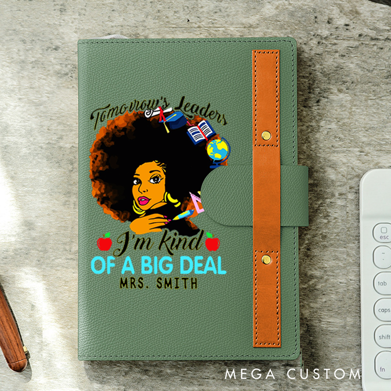 Personalized A5 Lined Notebook with Pen Loop for Teachers Tomorrow's Leader Design Notebook Appreciation Gift for Teachers