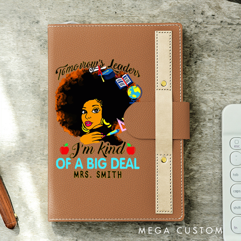 Personalized A5 Lined Notebook with Pen Loop for Teachers Tomorrow's Leader Design Notebook Appreciation Gift for Teachers