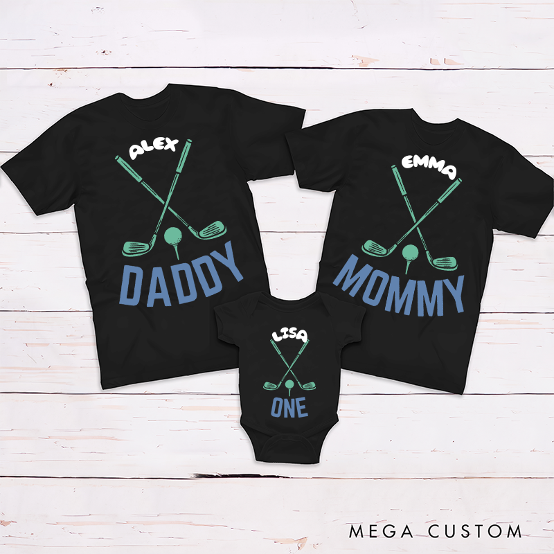 Personalized Golf First Birthday Family Matching Outfit Hole in One Golf Gift