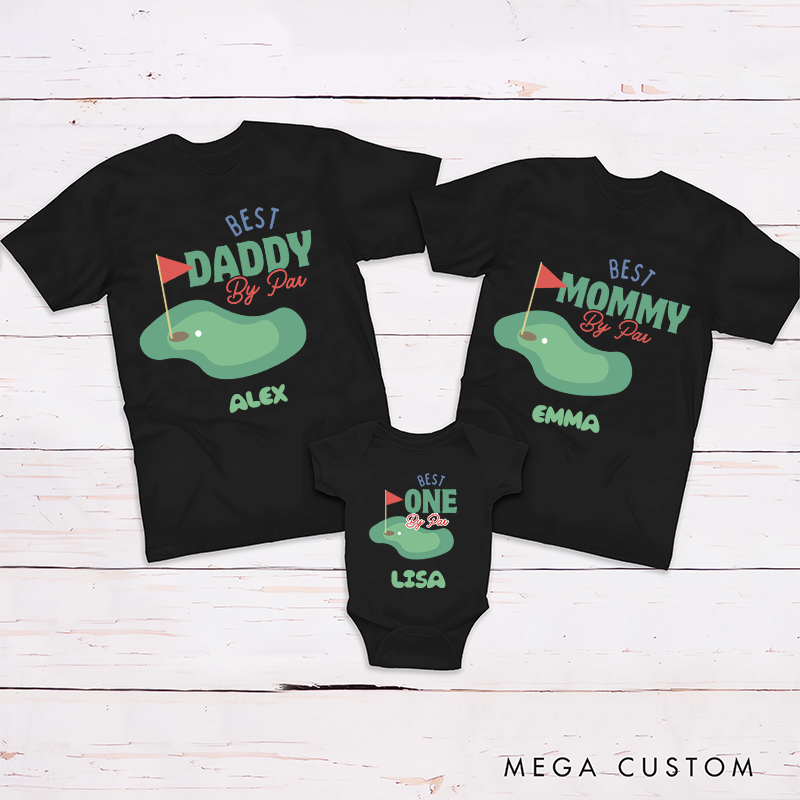Personalized Golf First Birthday Family Matching Outfit Best Mom Dad Golf Shirt