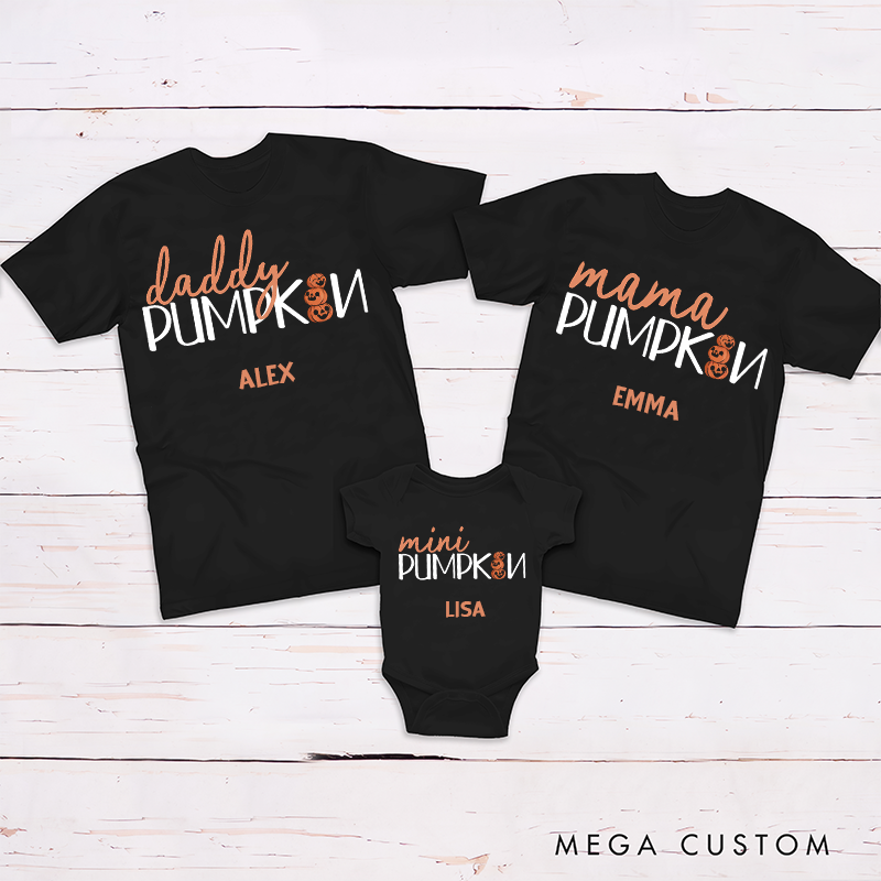 Personalized Halloween Pumpkin Matching Outfits for Family Gatherings