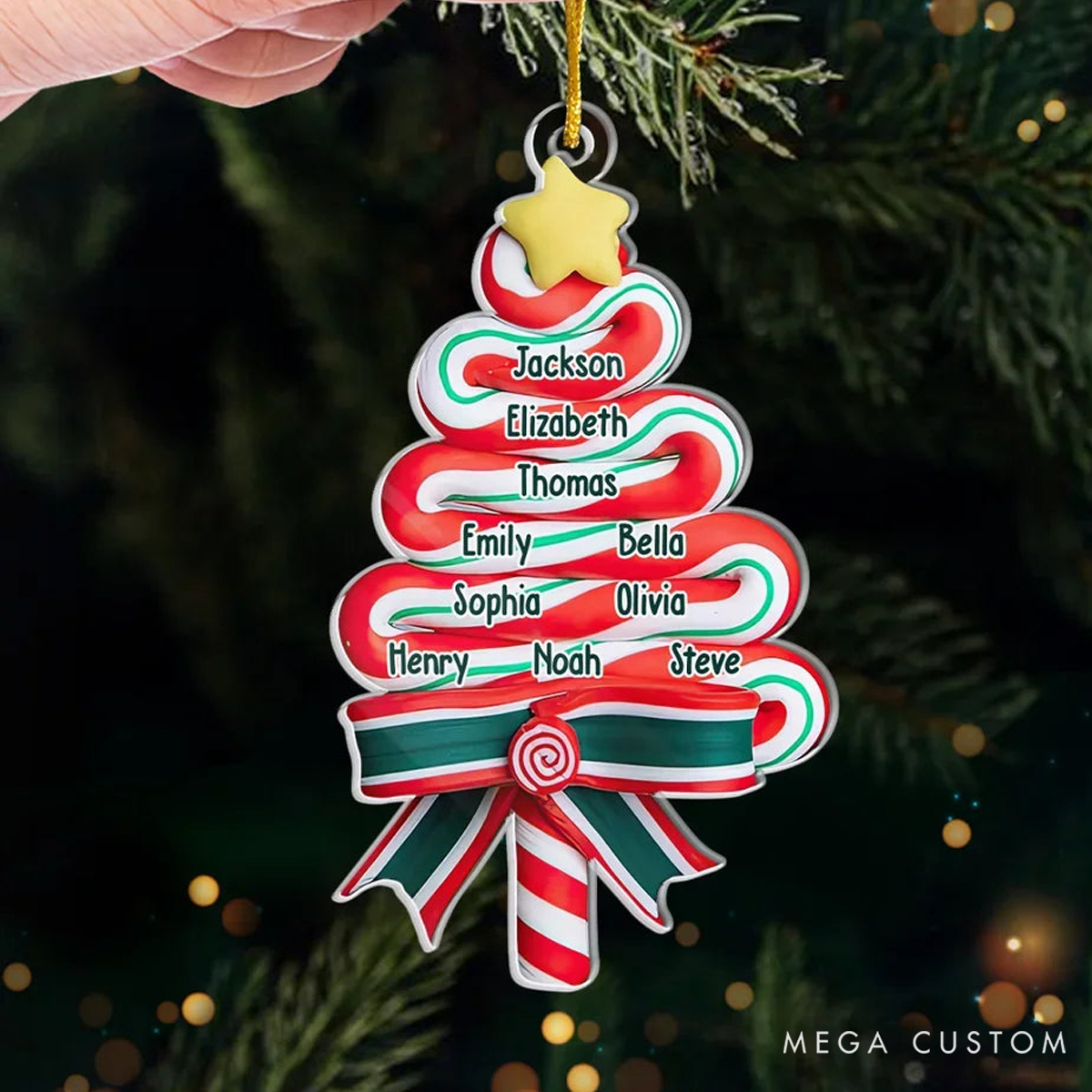 Personalized Acrylic Candy and Christmas Cheer Bring Gift and Happiness Christmas Ornament 