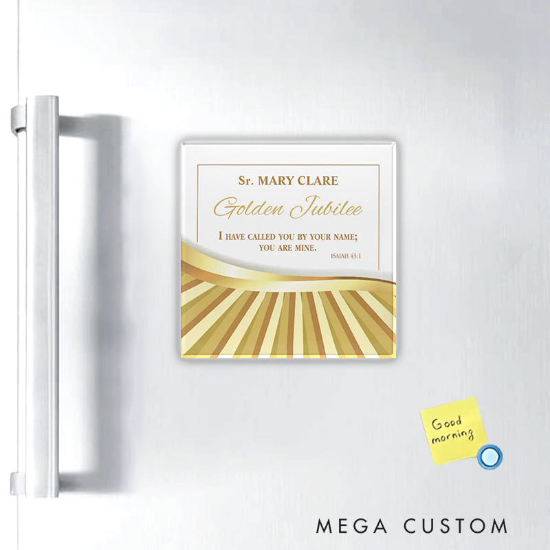 Personalized Golden Jubilee of Religious Life Magnetic Fridge Magnet with Name Religious Gift Nun 50 Year Anniversary Gift