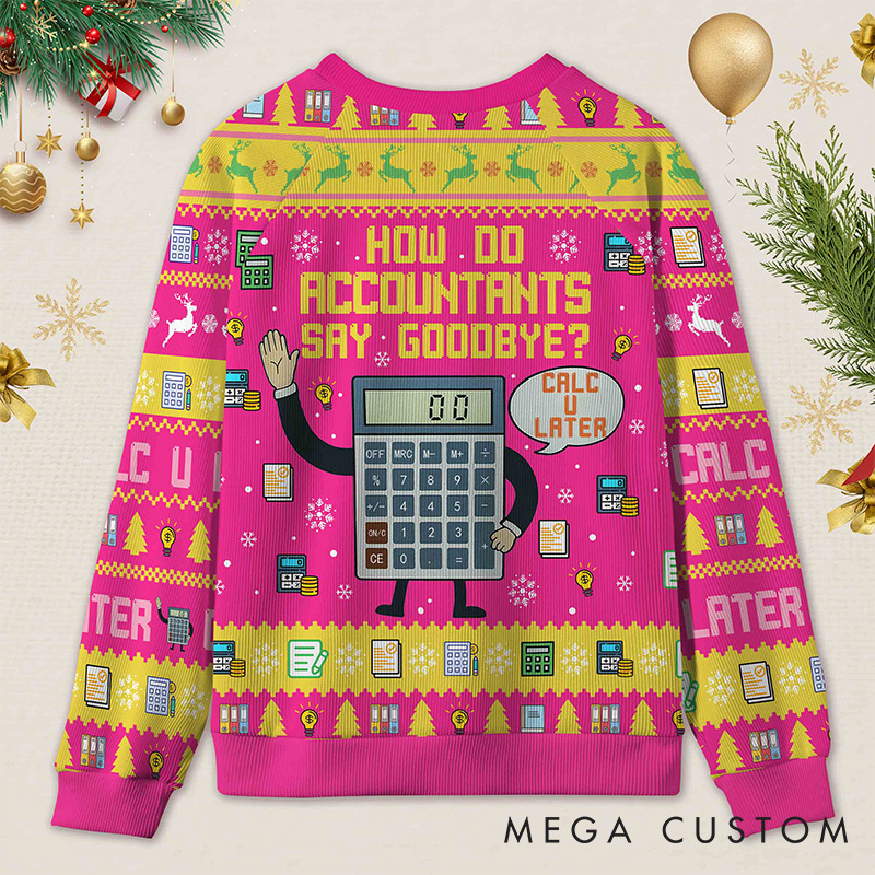 Personalized Accounting Hilarious Greeting Ugly Christmas Sweater Funny Financial Gift for Accountants