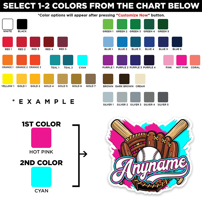 Personalized Athletic Sticker with Baseball Glove and Customizable Name 