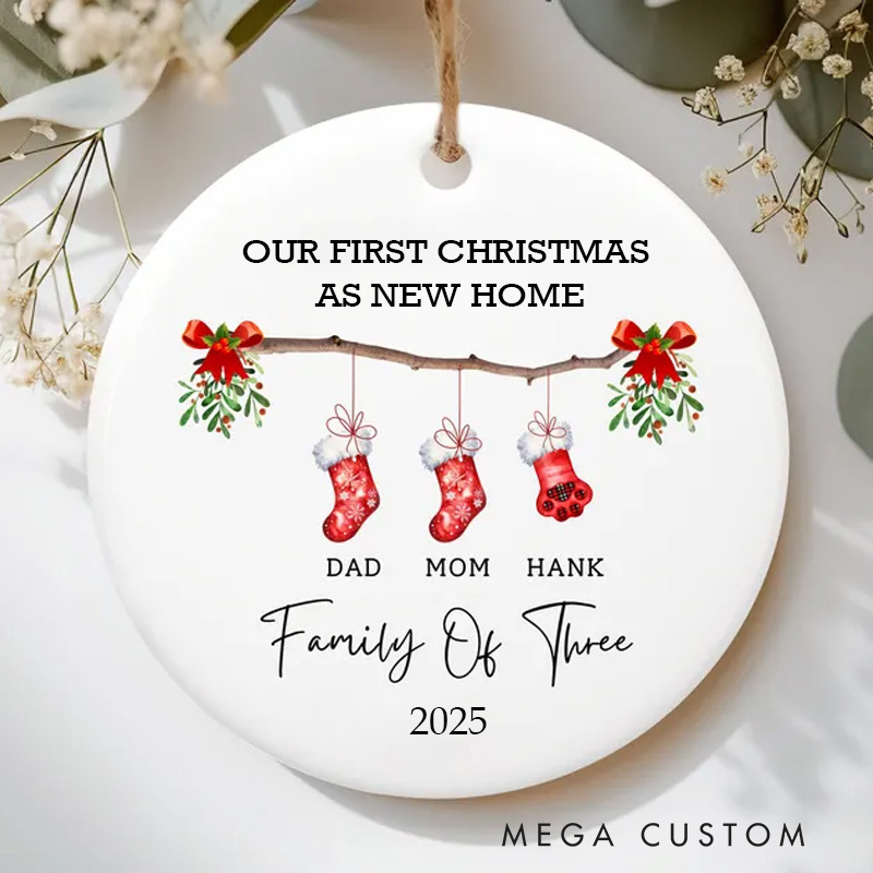 Personalized Family Of Three Christmas Ornament Custom New Family Ornament First Christmas Ornament Personalized Family Ornament