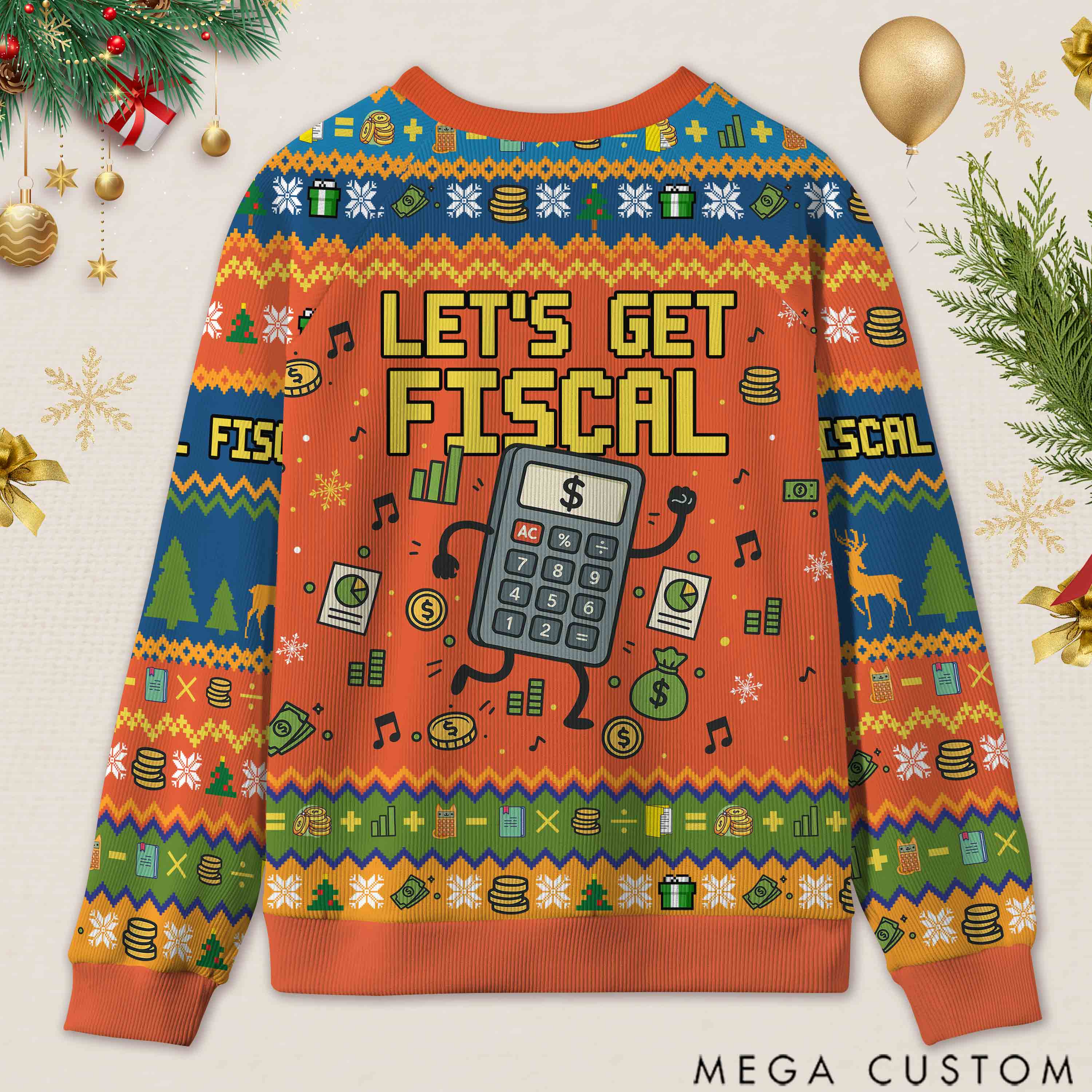 Personalized Accounting Hilarious Ugly Sweater Financial Christmas Gift for Accountants